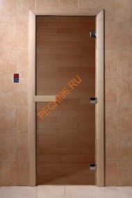 Дверь стеклянная DoorWood бронза, 2000х600 мм
