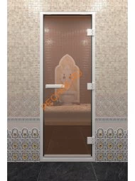 Дверь стеклянная DoorWood Хамам бронза, 2000х800 мм