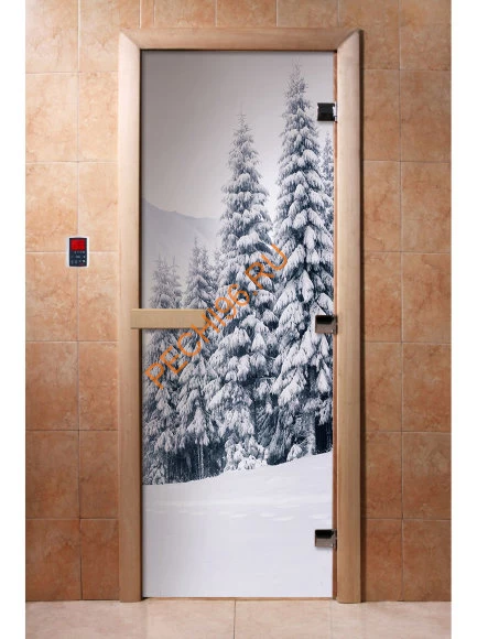 Дверь стеклянная DoorWood с фотопечатью «Сибирь»