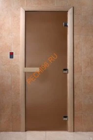 Дверь стеклянная DoorWood бронза матовая, 2100х800 мм