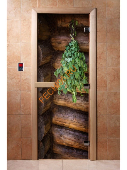 Дверь стеклянная DoorWood с фотопечатью «Крепкий пар»