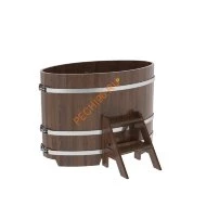 Купель для бани BentWood овальная из мореного дуба Премиум, 0,80х1,42 м