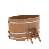 Купель для бани BentWood овальная из дуба Премиум, 1,08х1,75 м