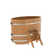 Купель для бани BentWood овальная из лиственницы Премиум, 0,80х1,42 м