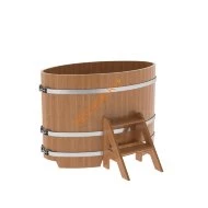 Купель для бани BentWood овальная из дуба Премиум, 0,80х1,42 м