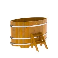 Купель для бани BentWood овальная из лиственницы Рустик, 1,02х1,68 м