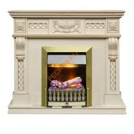 Электрокамин Dimplex Corsica с очагом Danville Antique Brass FB2 слоновая кость