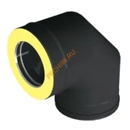 Отвод ВУЛКАН VBR 90° D120/220 мм, нерж 0.5, черный