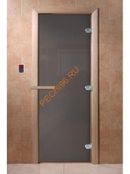 Дверь стеклянная DoorWood графит, 1900х700 мм