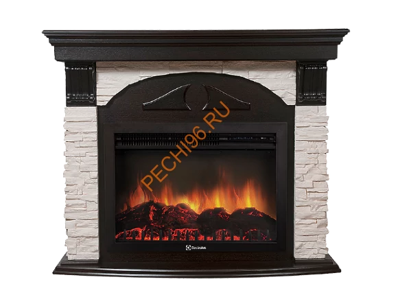 Электрокамин Electrolux Sphere Plus EFP/P-3320RLS с порталом Firelight Torre 30S, сланец белый, венге
