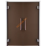 Двери стеклянные двустворчатые Grandis GS 13х19-MB-Н-Si