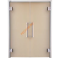 Двери стеклянные двустворчатые Grandis GS 13х19-M-Н-Si