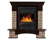 Электрокамин Electrolux Classic EFP/P-1020LS с порталом Firelight Forte Wood Classic, камень коричневый