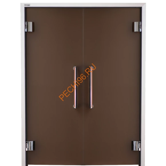 Двери стеклянные двустворчатые Grandis GS 13х20-MB-Н-Si