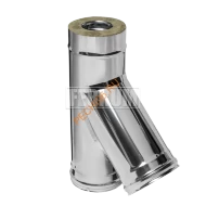 Сэндвич-тройник 135° Феррум, нержавейка AISI 430-0,8 мм/оцинковка-0,5 мм, d 115/200 мм