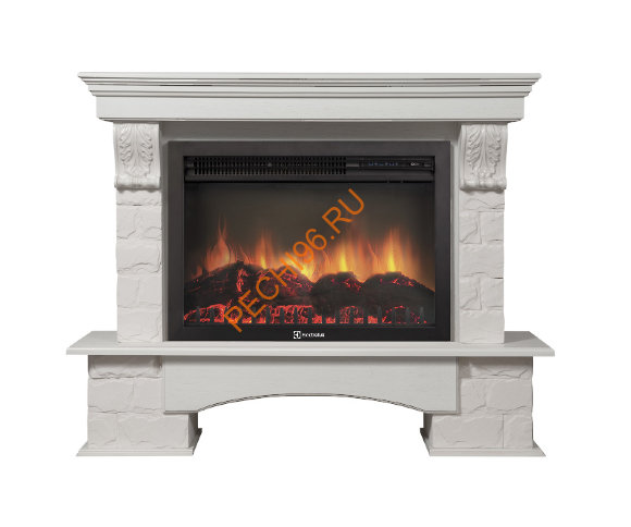 Электрокамин Electrolux EFP/P-3020LS с порталом Firelight Forte 30U угловой, камень белый