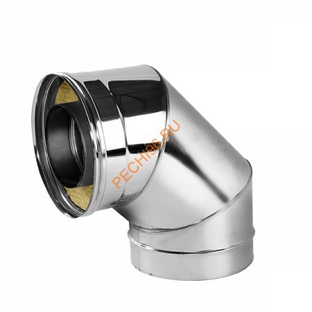 Сэндвич-отвод ВУЛКАН V50R, 90 гр, нержавейка AISI 321/304, d 300/400 мм