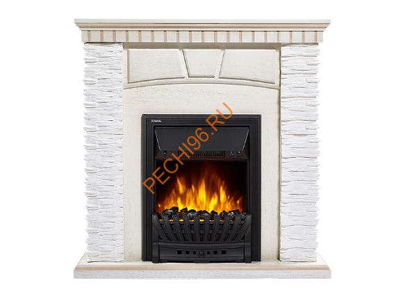 Электрокамин Electrolux Classic EFP/P-1020LS с порталом Firelight Porto Classic, сланец белый, беленый дуб